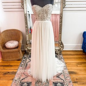 Brand new wedding dress, beaded wedding gown, soft wedding dress, new bridal